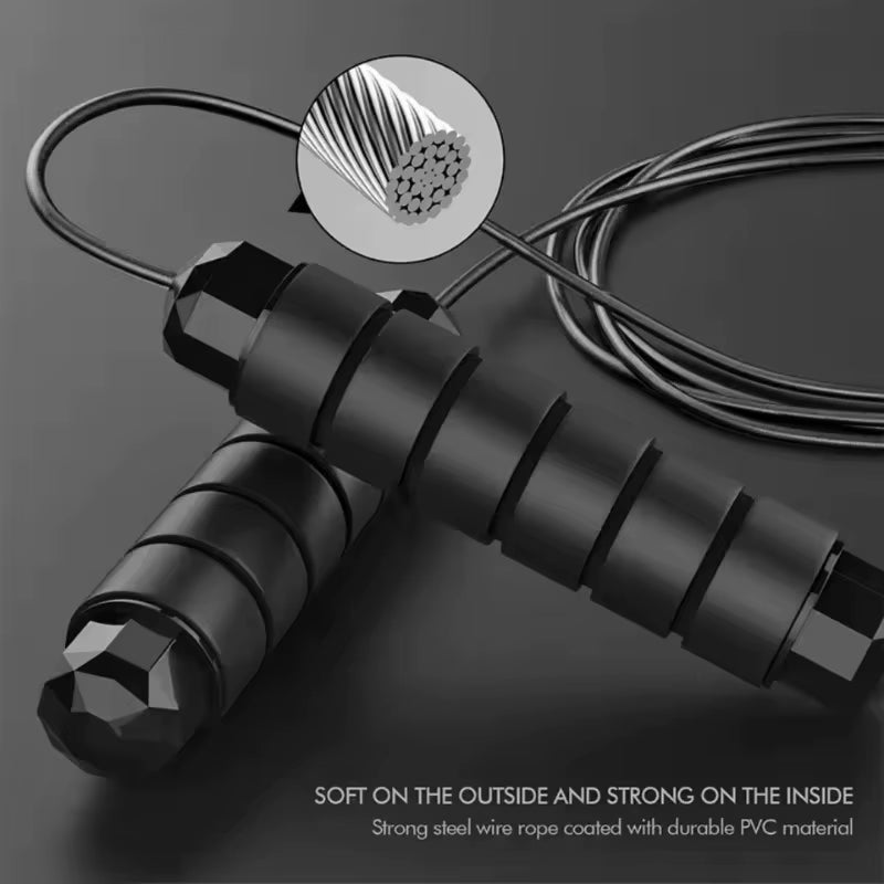 Tangle-Free Adjustable Steel Wire Jump Rope Rapid Speed Skipping Jump Ropes Fitness Workout Sport Equipment for Kids Adults